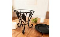 Round Metal Plant Stand Black Metal Plant Stand Indoor Decorative for Tabletop, Desk