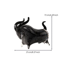 Glass Bovine Tabletop Bull Ornament Artistic Sculpture for Office, Bookshelf