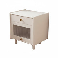 Japanese design Single-Drawer Nightstand Natural Finish Bedside Table Minimalist Design Bedroom Furniture Ample Storage for Homeowners, Students, Renters, Small Spaces, Living Room, Home, Office