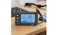 Backlit Electric Bicycle Display with Waterproof Connector Rectangular LCD Display with Waterproof Connector Wired Odometer Wide Compatibility for Cyclists, Outdoor Riding