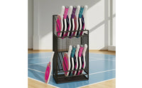 Metal Pickleball Paddle Rack Floor-Standing Pickleball Paddle Holder Sturdy Sports Gear Organizer Organized for Players