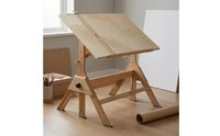 Adjustable Drafting Table L-Square Included Wooden Drafting Table Slanted Tabletop Furniture