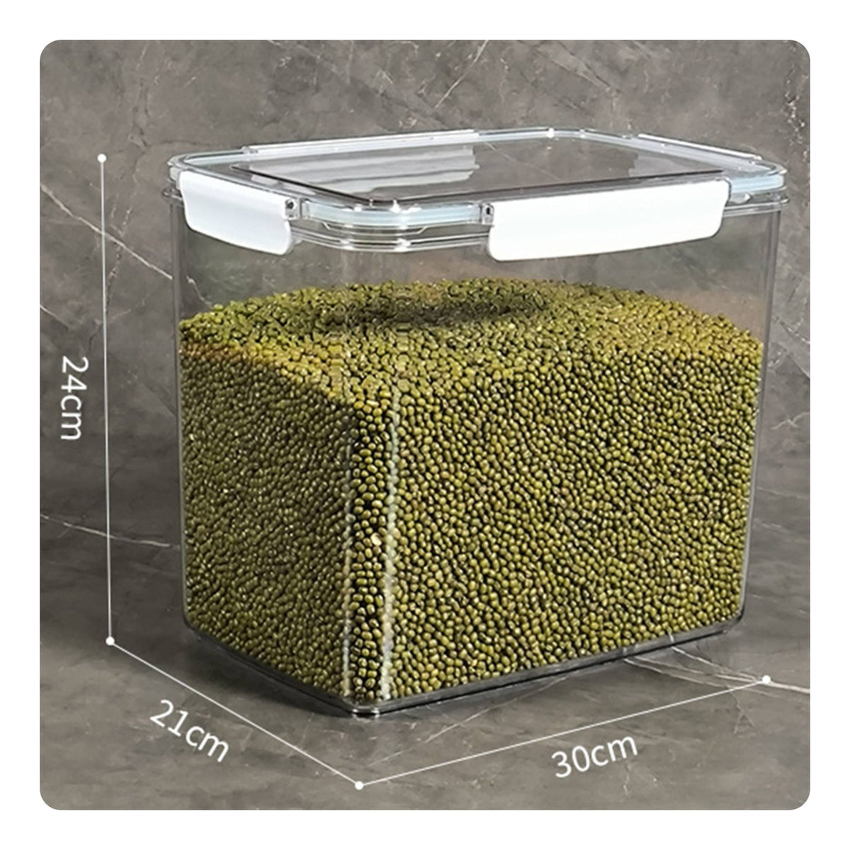 Moisture-Proof Stackable Grain Container Large Capacity Stackable Dry Food Canister Locking Lids for Countertop