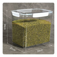 Moisture-Proof Stackable Grain Container Large Capacity Stackable Dry Food Canister Locking Lids for Countertop