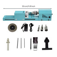 Multi-Functional Multifunctional Bead Lathe Variable Speed Mini Lathe Machine Long-Lasting Aluminum Alloy Body for Hobbyists, Beginners
