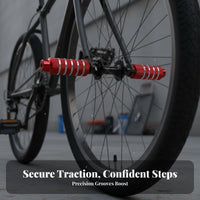 2 Pieces Bike Spindle Pegs Sturdy Duty Aluminum Bike Pegs Cycle Rear Footrests Anti-Slip Surface Foot Peg Knurled Grip