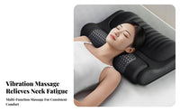 Inflatable Heated Neck Massage Pillow Breathable Material Memory Foam Neck Support Pillow for Side Sleepers, Adults, Bedroom, Bed, Home