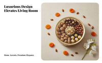 Divided Nut and Fruit Plate Sealed Lid Lidded Snack Tray Light Luxury Design for Living Room, Coffee Table, Festivals