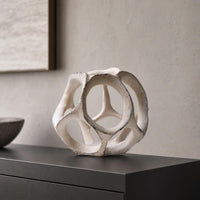 Openwork Sphere Sculpture Abstract Geometric Sphere Ornament Sculptural Decorative Ball for Homeowners, Art Collectors, Entryway