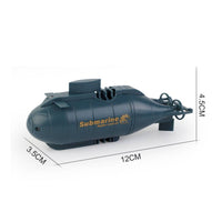Plastic Mini RC Submarine Dark Blue Wirelessly Operated-Controlled Submarine Toy Battery Powered Diving
