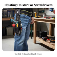 1680D Oxford Material Rotating Tool Pouch Multiple Pockets Screwdriver Pouch Heavy-Duty Work Gear Tear-Resistant