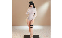1/6 Scale Female Figure Outfit Black and White Female Figure Jumpsuit Set 12 Inch Doll Apparel Fastener Jacket Toy Accessory
