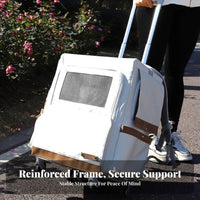 Large Pet Carrier Backpack Trolley Compatible Pet Backpack Carrier Breathable Mesh Panels for Commuters, Hikers, Pet Health Visits Visits, Outdoor