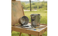 Brush Washer with Strainer Cup Compact Brush Washer with Lid Cleaning Tool for Painters, Studio