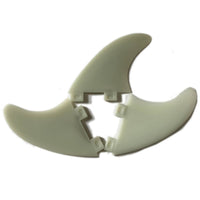 3 Pieces Swept Surfboard Fins with Two-Tab Base Curved Surfboard Thruster Fins Streamlined Thruster Fin Set Long-Lasting for Paddleboards