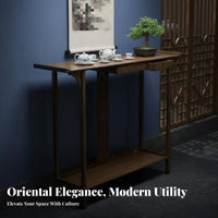 Narrow Altardesign Table Modern Chinese Aesthetic Home Furnishing Meditative-Inspired Slim Shape for Foyer, Living Room