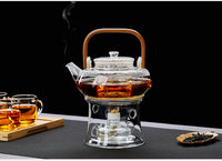 酒精炉煮茶壶家用煮茶器玻璃保温加热底座酒精灯烧水壶煮茶炉套装