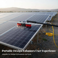 Double Use Photovoltaic Panel Cleaner Portable Solar Panel Cleaning Brush Adjustable Length Water Fed Pole Brush Lightweight Design for Homeowners, Professional Cleaners, Maintenance Personnel, Rooftops, Commercial Buildings