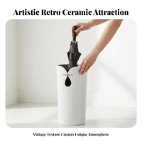 Faux Pottery Umbrella Holder Double-Use Retro Design Umbrella Holder Household Storage Large Capacity Non-Slip Base for Lobby