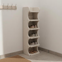 Space-Saving Solid Wood Shoe Shelf Stable Load-Bearing Multi-Layer Wooden Shoe Rack for Small Apartment, Closet