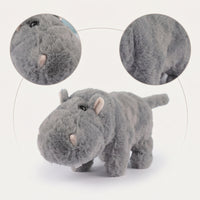 Interactive Soft Toy Hippo Electric Soft Toy Hippopotamus Plushie Walking Stuffed Animal Compact for Children