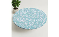 Round Tailored Tablecloth Waterproof Tablecloth with Elastic Edge Elasticized Table Cover for Patio, Picnic