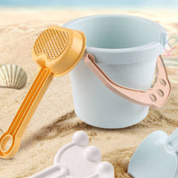 9 Pieces Speckled Finish 9-Piece Beach Toy Set Scooping and Digging Wheat Straw Sand Toy Set Easy to Carry Children's Plaything Colorful for Children