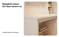 Student Desk with Shelves Small Space Solution Computer Desk with Bookshelf Sturdy Construction Study Table for Students, Teens, Bedroom