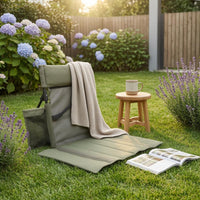 Padded Folding Seat Backrest Mat 600D Oxford Cloth Foldable Chair Mat Aluminum Alloy Camping Sit Cushion Carrying Bag