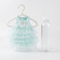 Princess Dog Dress with Layered Tulle and Bow, Elegant Cat Dress for Small Pets, Summer Dog Clothes for Wedding Party Evening Lace Occasions