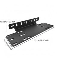Front License Plate Bracket Black Metal License Plate Mount Automotive Mounting Bracket Rigid Car Accessory Slotted