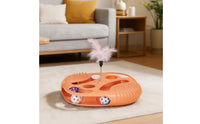 Boredom Relief Cat Brain Teaser Toy with Feather Sturdy Material Interactive Cat Ball Toy for Kittens, Indoor