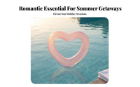 Long-Lasting PVC Heart Shaped Pool Inflatable High Weight Capacity Inflatable Heart Swim Float Easy to Inflate for Adults, Summer Vacation