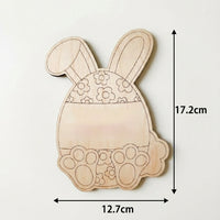 Easter Bunny Wood Painting Fun Set Family Activity Paintable Wooden Bunny Simple Project to Paint DIY Bunny Wood Cutout Set for Families