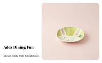 Cute Dish Aesthetic Ceramic Dish Cartoon Bunny Plate for Young Adults, Children, Home Use, Daily Meals