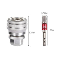 2 Pieces Portable Universal Socket Wrench Labor-Saving Drill Socket Adapter High Rotational Force Universal Maintenance Tool CR-V Steel for DIY Users, Mechanics, Home Repair, Garage, Workshop