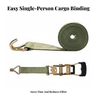 Ratchet Fastening Strap High Tensile Strength Ratchet Tie down Strap Fastening Belt for Haulers, Logistics Personnel, Transporting, Trucks, Trailers