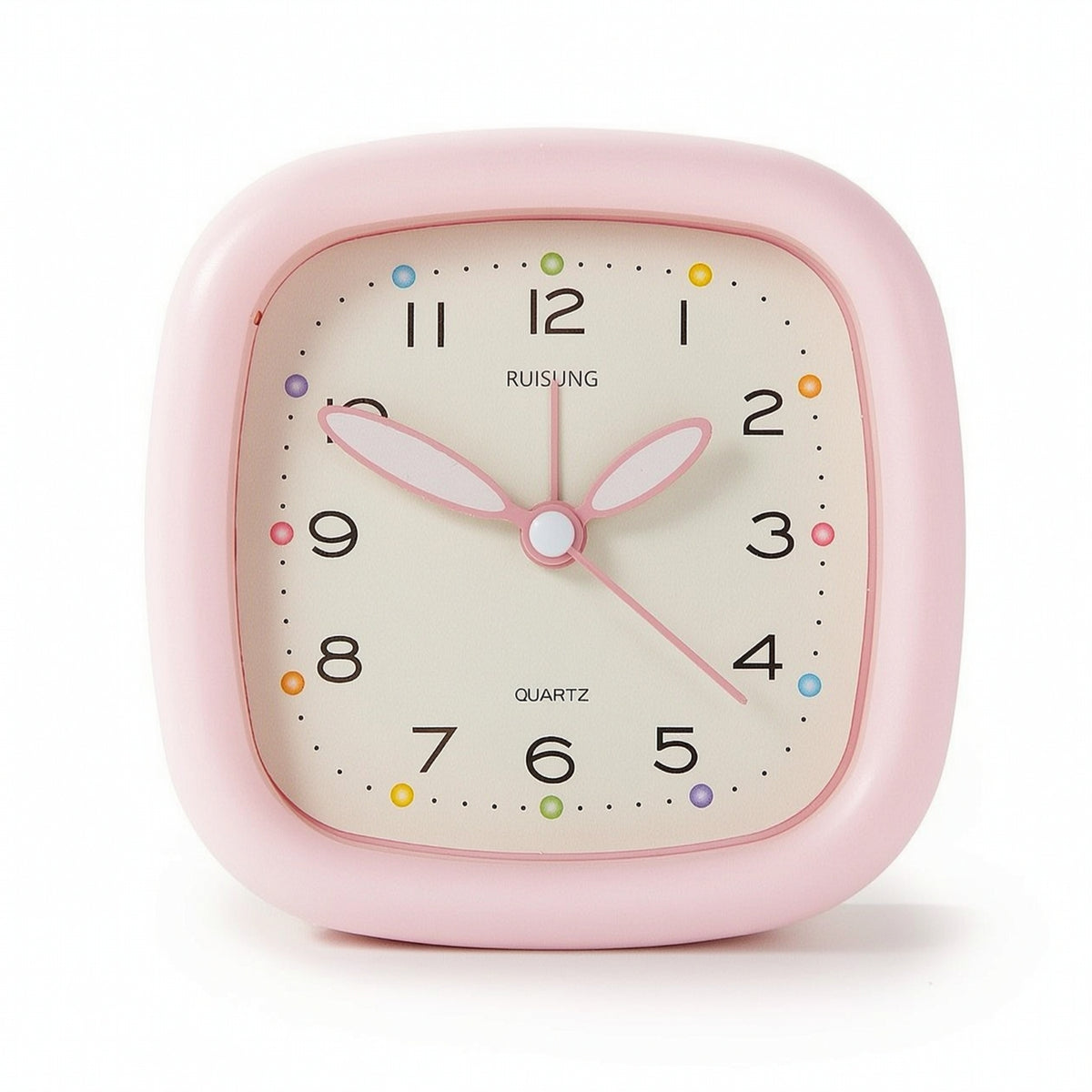 Easy to Read Analog Alarm Clock Compact Quartz Alarm Clock Battery-Operated Small for Students, Bedroom, Nightstand