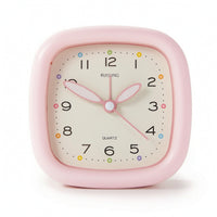 Easy to Read Analog Alarm Clock Compact Quartz Alarm Clock Battery-Operated Small for Students, Bedroom, Nightstand