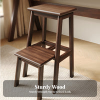 Multi-Functional Transforming Ladder Chair two-in-singleUse Step Stool Foldable Design transformable Seat Sturdy for Apartment Dwellers, Decor hobbyists, Indoors, Kitchen, Living Room, Library