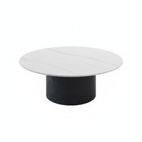2 Pieces Modern Minimalist design Round Nesting Table Set Space Saving High-Low Nesting pair abrasion Resistant Top Living Room Furniture Easy to Clean for Apartment Dwellers, Renters, Homeowners, Small Spaces, Lounge Area