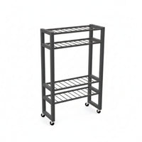 Floor-Standing Racket Holder with Wheels Mobile Pickleball Rack Metal Pickleball Storage Cart Rolling for Clubs, Coaches, Players, Gym, Court, Garage