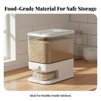 Closure Ed Rice Storage Container Airtight Closure Dry Food Storage Bin Rice Dispenser Moisture-Resistant Press-Button Grain