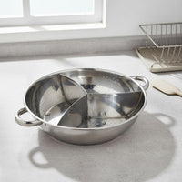 Induction Compatible Multi-Section Hot Pot Thickened Body Divided Hot Pot Flat Bottom Cookware for Parties