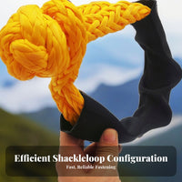 Soft Tow Shackle Shielded Sleeve Braided Rope Shackle Knotted End for Towing