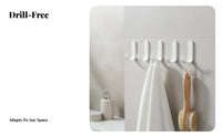 J-Shaped Hook Damage Drillless Wall Simple Installation Self Wall Hanger for Renters, Homeowners, Washroom, Kitchen, Entryway