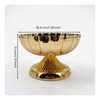 Decorative Bowl with Pedestal Hammered Gold Pedestal Centerpiece Footed Bowl Fluted Wide-Mouth for Event Planners