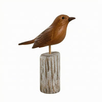Wooden Bird Figurine Wood Ornament Collectible House Decor for Shelf