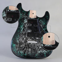 Double-Cutaway Replacement Guitar Body Standard Size Guitar Body with Neck Pocket Sturdy Pre-Drilled for Luthiers