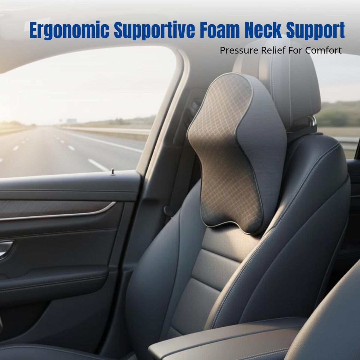 Breathable Mesh Viscoelastic Foam Headrest, Universal Fit, Neck Support, Comfortable for All Seasons